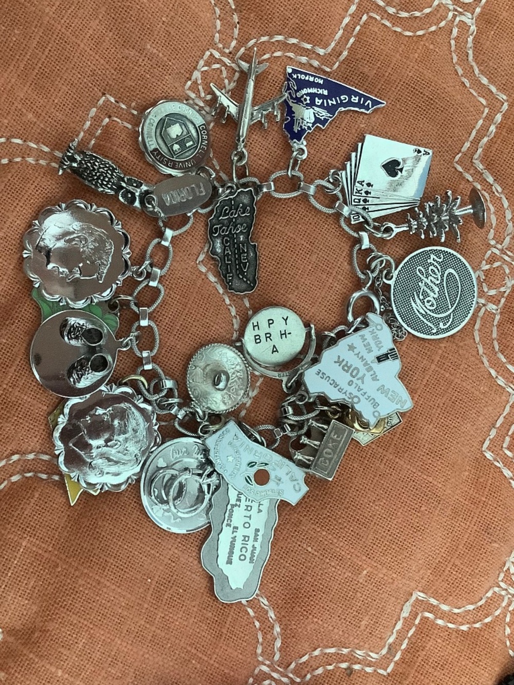 Vintage Sterling Silver Charm Bracelet